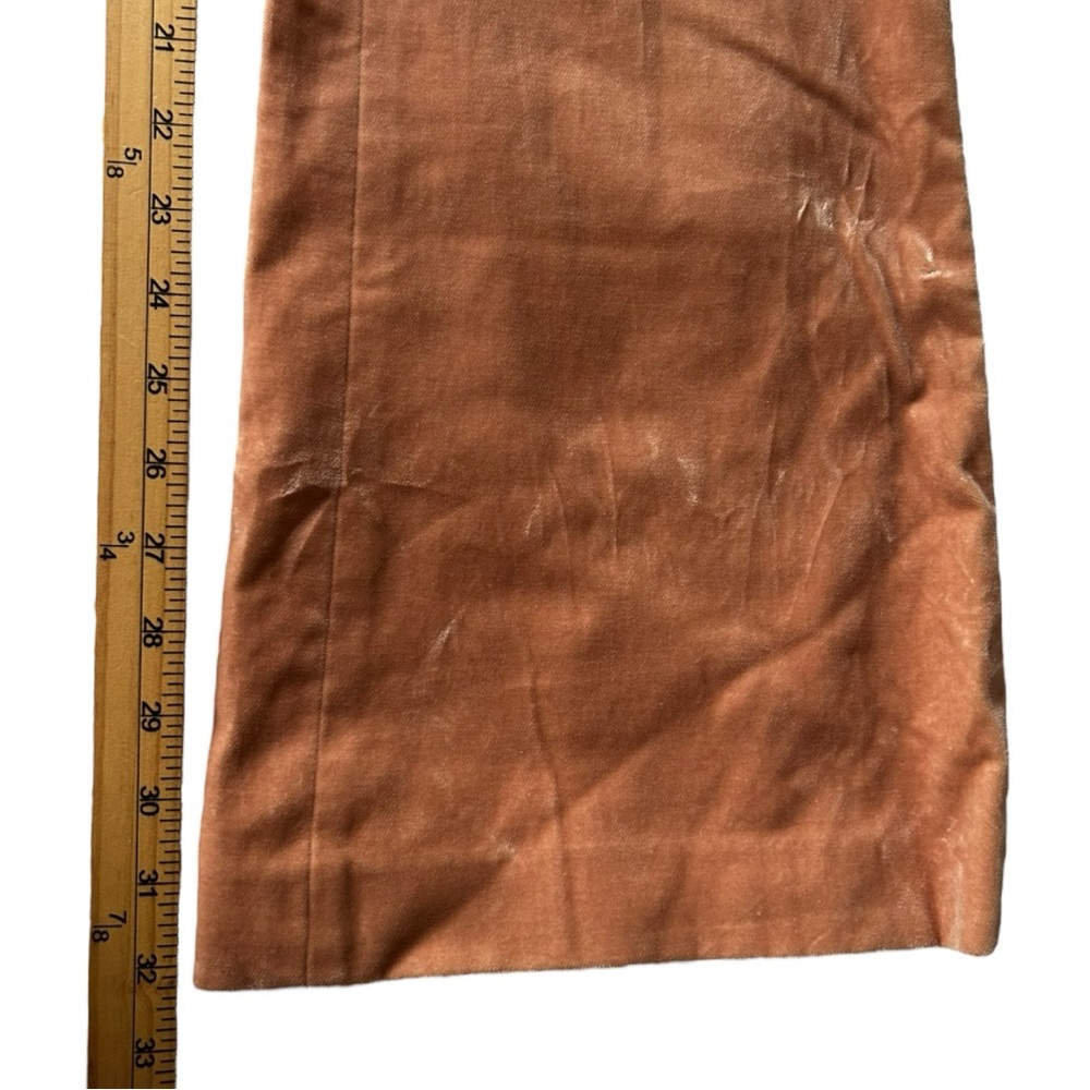 Theory Women’s Peach Caroleena Stretch Flared Crushed Velvet Pants Sz 4 - Picture 5 of 7